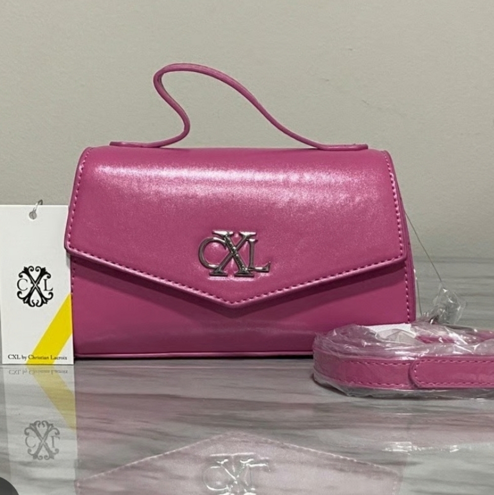 CXL by Christian Lacroix Laine Matte Patent Crossbody Bag pink rose Pleather
